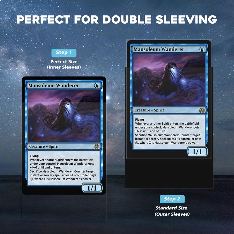 Katomula 1200CT Perfect Fit Inner Sleeves for Double Sleeving, Clear Card Sleeves for MTG, PKM, TCG, Flesh & Blood and Gaming Cards - Image 3